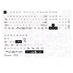 anymob keycap keyboard black white cat 140 keys profile black cute naughty cat switch theme layout