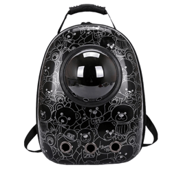 anywags pet carrier black bears print breathable space capsule travel on the go bag for pet