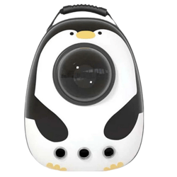 anywags pet carrier white penguin print breathable space capsule travel on the go bag for pet