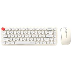 anymob bluetooth keyboard and mouse combo set white multi-device compatible soft touch keys