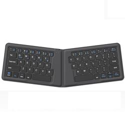 anymob bluetooth keyboard black folding ergonomic portable wireless computer laptop keys