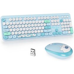 anymob bluetooth keyboard and mouse combo set full size compatible soft touch keys