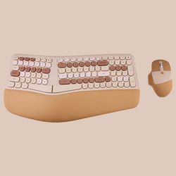 anymob bluetooth keyboard and mouse combo set ergonomic wireless device soft keys
