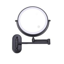 anyvogue black 8in wall mounted smart led makeup mirror double sided