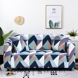 anyhouz sofa cover blue white geometric style and protection for living room