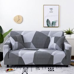 anyhouz sofa cover white gray geometric style and protection for living room