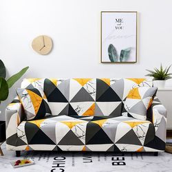 anyhouz sofa cover yellow white geometric style and protection for living room