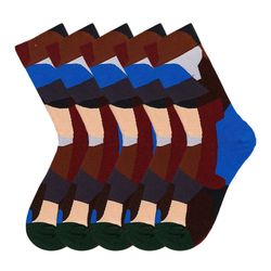 anysox 5 pairs size 5-9 fashion socks cotton abstract art oil painting design