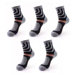 anysox 5 pairs one size 5-11 cotton compression trekking men socks