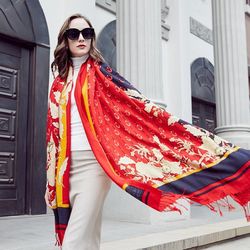 anyyou 100% pure merino wool apple red poncho