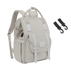anymom mommy diaper bag backpack 2pcs stroller hook with internal usb charging port