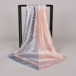 anyyou scarf for women ocean blue printed polyester silk big