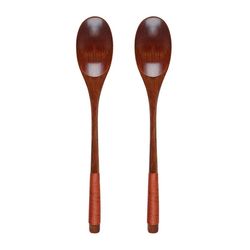 anygleam brown 2pcs wooden spoons set kitchen tableware