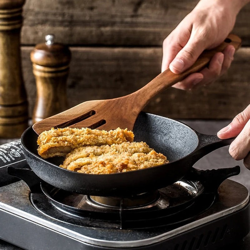 Anygleam Wood 2pcs Kitchen Spatula Food Kitchen Tableware 2