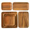 Anygleam Brown 6pcs Acacia Wood Plate Food Kitchen Tableware 0