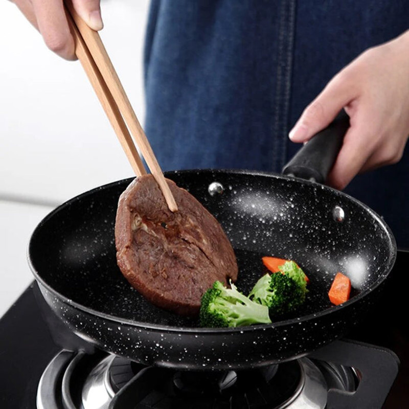Anygleam Natural Wood 3pcs Wooden Tong Food Kitchen Tableware 2