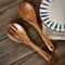 Anygleam Brown 2pcs Wooden Spoon Fork Ladle Kitchen Tableware 4