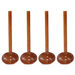anygleam brown 4pcs wooden strainer soup spoon kitchen tableware