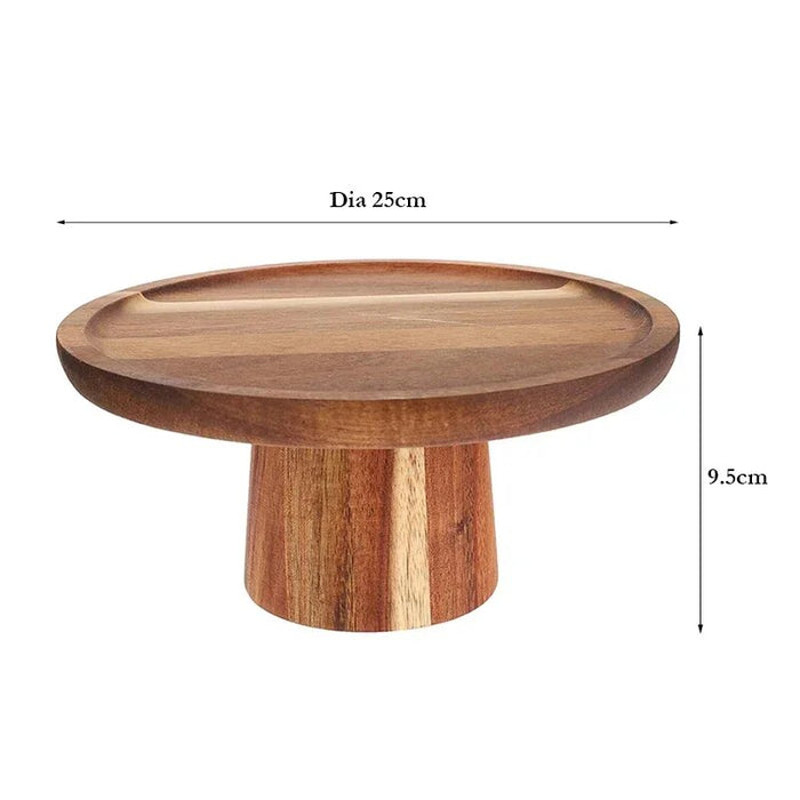 Anygleam Natural Wood Wooden Cake Stand Food Kitchen Tableware 1