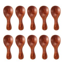 anygleam dark brown 10 pcs wooden kitchen spoon kitchen tableware