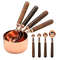 Anygleam Rosegold Brown 8pcs Wooden Measuring Cup Kitchen Tools Accessories 1