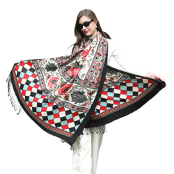 anyyou 100% pure merino wool mixcolor poncho winter large scarf