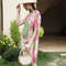 Anyyou 100 Mulberry Silk Pink And Green Long Scarf Luxury Brand 2