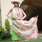 Anyyou 100 Mulberry Silk Pink And Green Long Scarf Luxury Brand 3