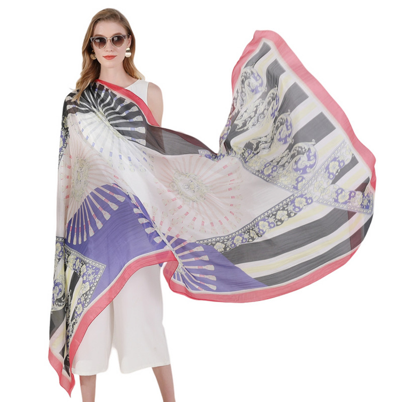 Anyyou 100 Mulberry Silk Off White Long Scarf Luxury Brand 0