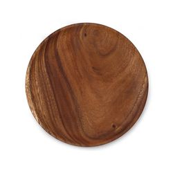 anygleam dark brown 4pcs wooden plate serving tray
