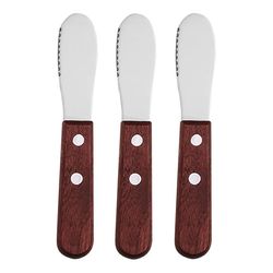 anygleam dark brown 3pcs wooden butter knife kitchen