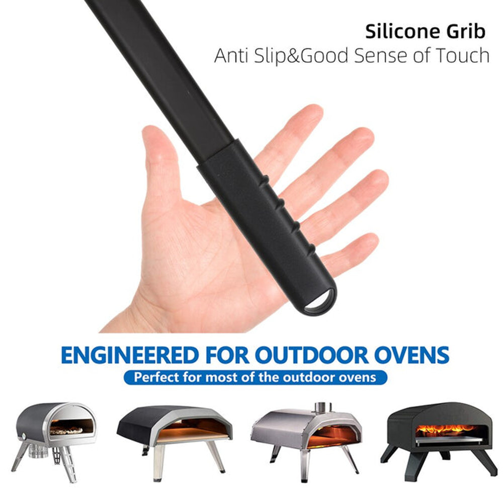 Anygleam Pizza Shovel 25cm X 66cm Silver For Perforated Peel 4