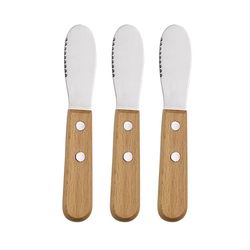 anygleam natural brown 3pcs wooden butter knife kitchen