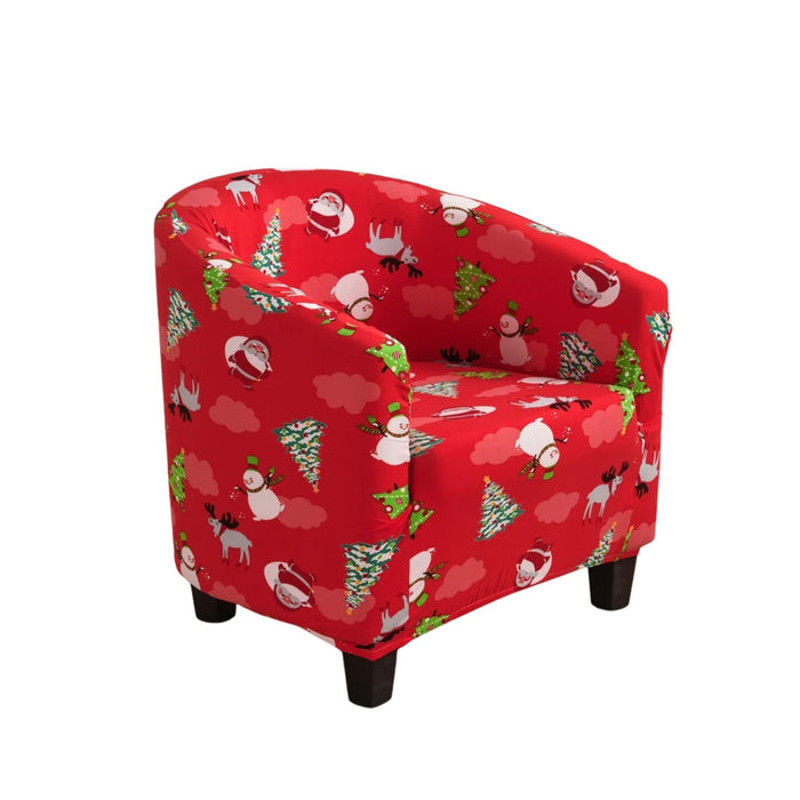 Anyhouz Sofa Cover Red Christmas Design Chair Tub Slipcover Home Decor 1