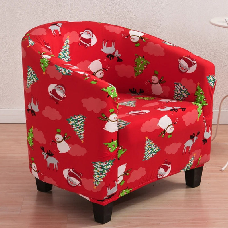 Anyhouz Sofa Cover Red Christmas Design Chair Tub Slipcover Home Decor 2
