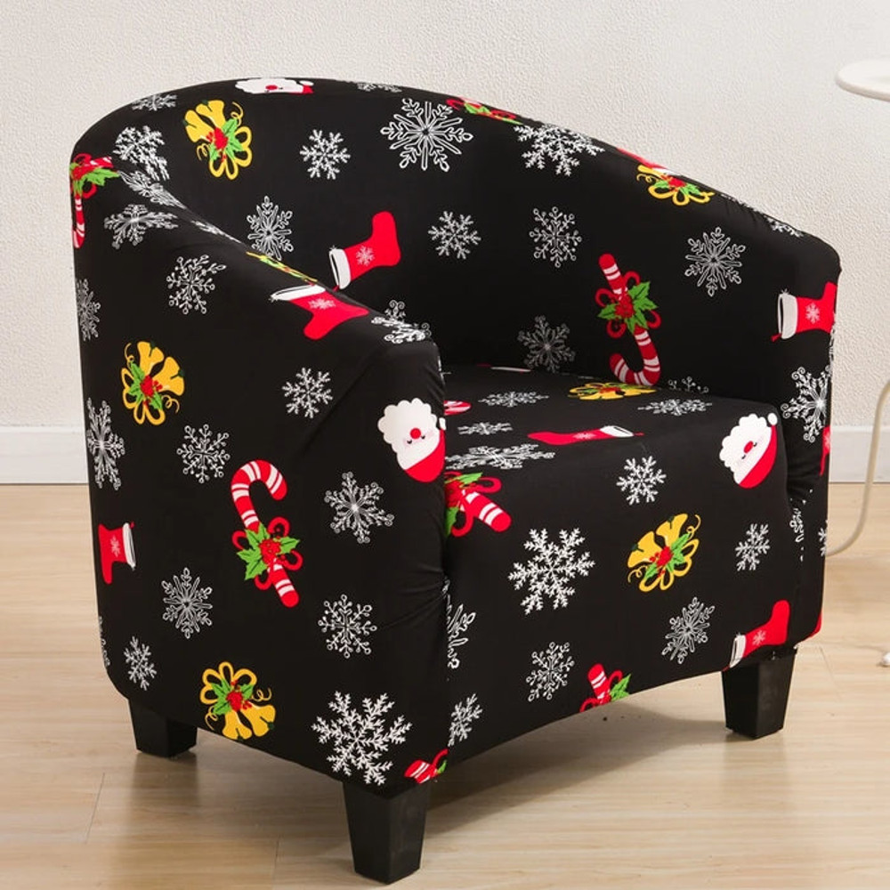 Anyhouz Sofa Cover Black Christmas Design Chair Tub Slipcover Home Decor 1