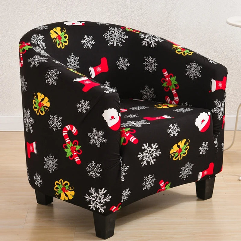 Anyhouz Sofa Cover Black Christmas Design Chair Tub Slipcover Home Decor 1