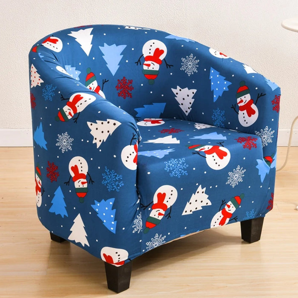 Anyhouz Sofa Cover Blue Christmas Design Chair Tub Slipcover Home Decor 1