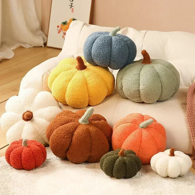 Anyhouz Throw Pillows Light Green Lamb Fleece Pumpkin Plush Toys 2