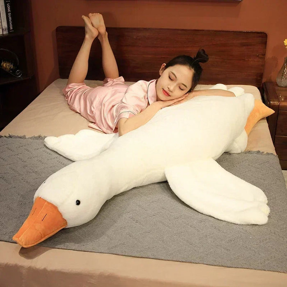 Anyhouz Side Sleep Body Pillow Cute Huge White Goose Stuffed 5