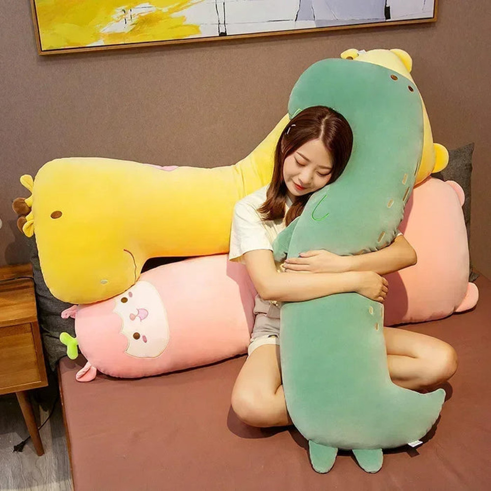 Anyhouz Side Sleeping Body Pillow Green Dinasaur Lovely Cartoon Animal 6