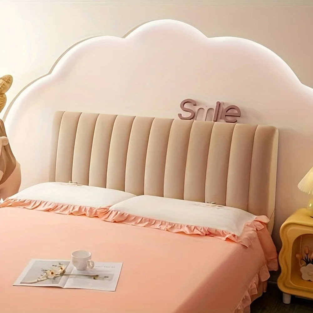 Anyhouz Headboard Cover Khaki Short Plush Super Soft 2