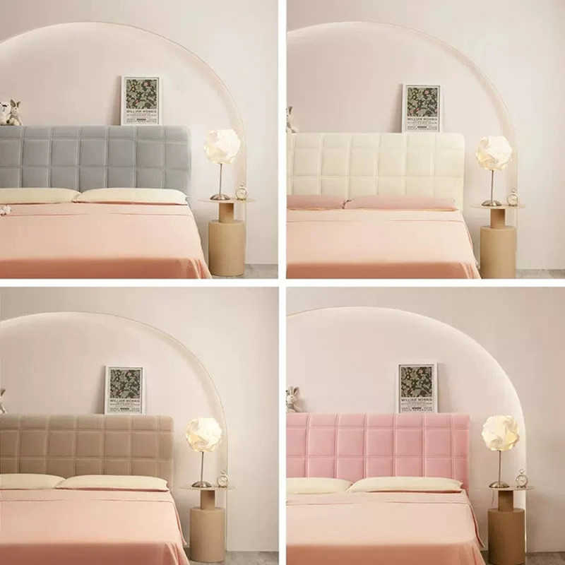 Anyhouz Headboard Cover Square Coffee Super Soft Smooth 3