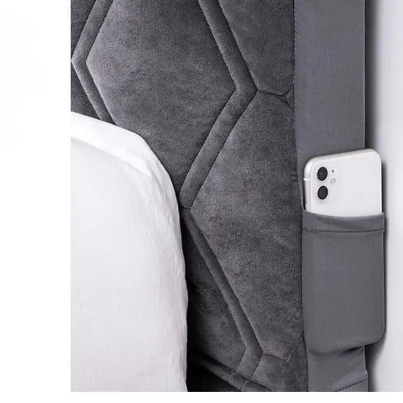 Anyhouz Headboard Cover Dark Gray Zigzag Pattern Super Soft 3