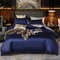 Anyhouz Bed Sheet Navy Blue Light Grey Ultra Soft Luxury Egyptian 4