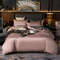 Anyhouz Bed Sheet Pink Deep Grey 4 Pcs Ultra Soft Luxury Egyptian 1
