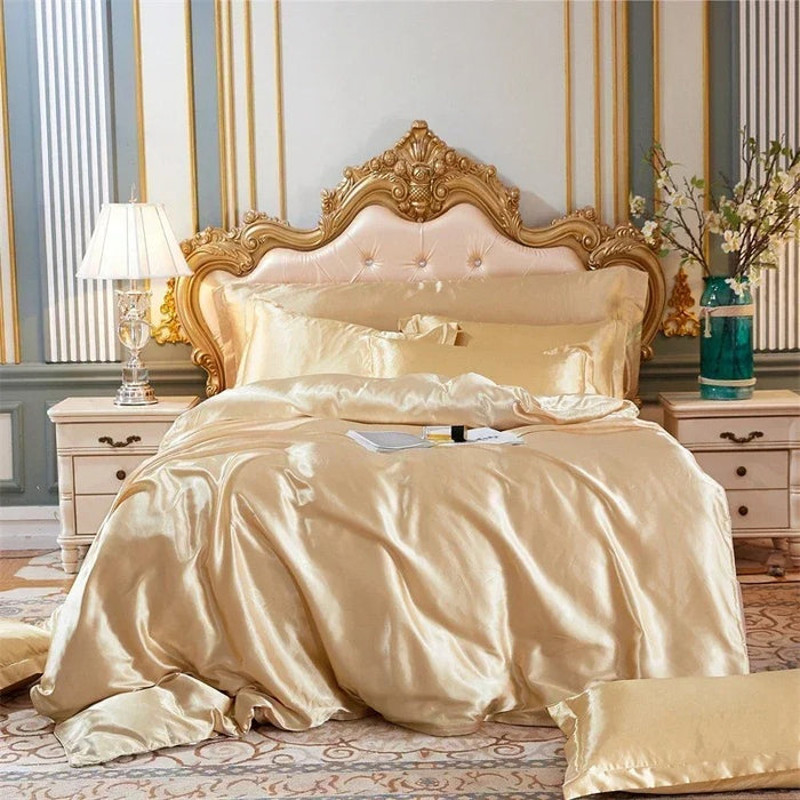 Anyhouz Beddings Beige AU Double Size 3 Pcs High End Satin 1