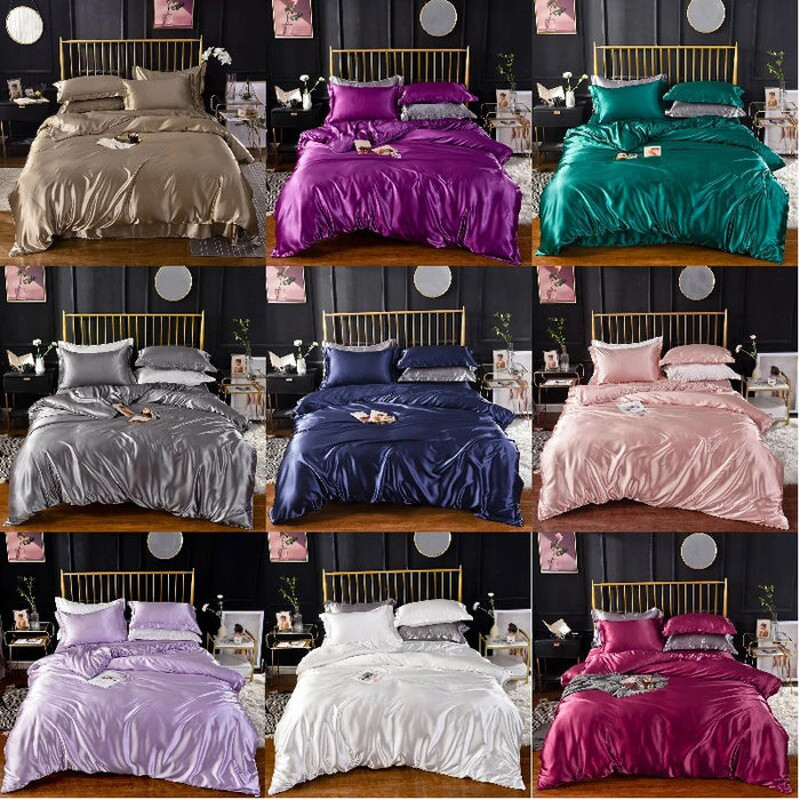 Anyhouz Beddings Beige AU Double Size 3 Pcs High End Satin 2