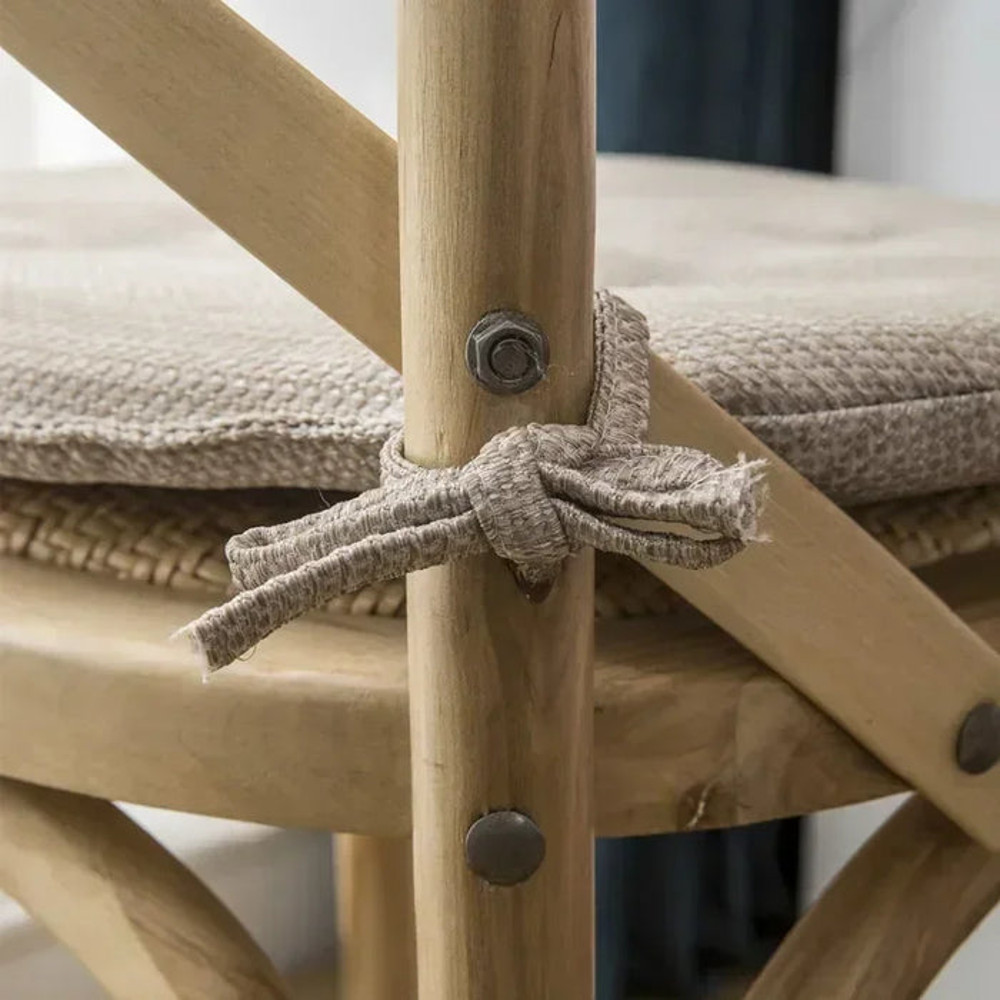 Anyhouz Chair Cushion With Straps White Seat Pad Mat 2