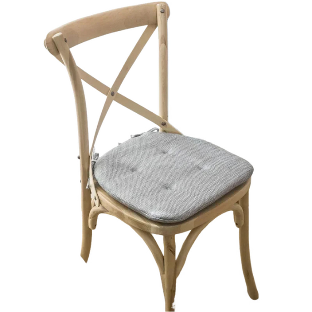 Anyhouz Chair Cushion With Straps White Seat Pad Mat 6